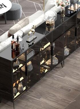 l0客轻奢餐边柜一靠墙岩板酒w柜现代简约厨房茶水柜厅JZEecm收纳