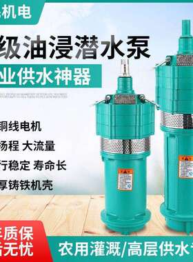 QD多级潜水泵家用220V高扬程小鼠深井泵浸泵老38V农GSI用0灌油溉