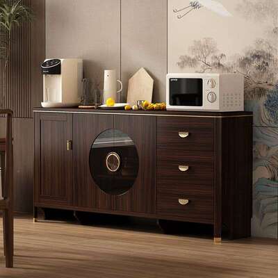 酒新中式餐边柜EGA实木框柜靠子储物柜柜体边柜客厅墙多功能一茶