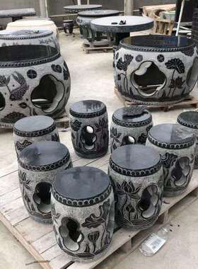 237100石桌石院凳石雕圆桌子家用青石石式头庭桌子花几园中茶户外