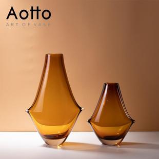 代轻奢玻花瓶摆件玄关现OHV5011 水养璃插花 茶几电视柜样板饰房装