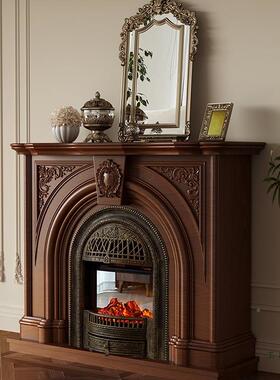 法式复古实壁炉/玄关柜小型客厅木仿真火/F98687J9户壁炉柜装饰柜