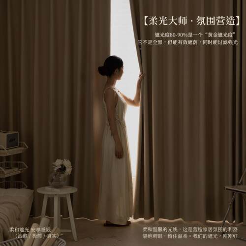 工酒店阿佳丽遮程光窗帘布黑丝热防晒遮阳窗帘民宿学校室办公窗隔