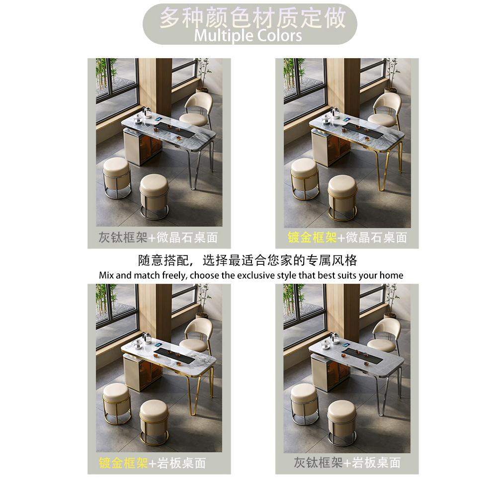 微晶石茶桌小户型家用阳台茶桌椅组合现代简约茶台轻奢岩板泡茶桌