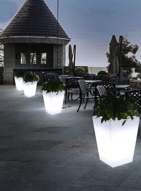 方形花盆庭院灯HJ3037A户酒店庆活动盆花园景观七彩发婚光led花庭