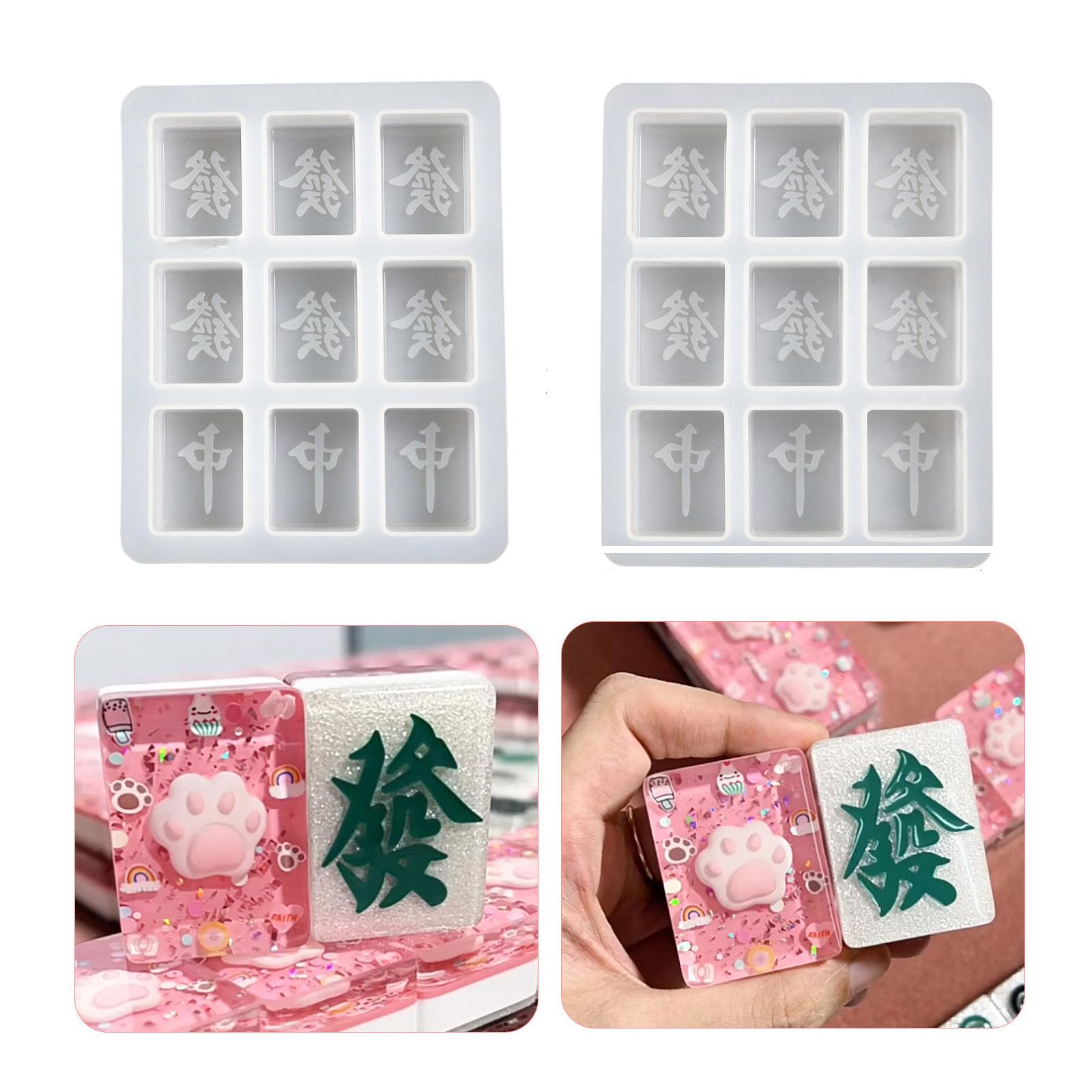 胖丫丫diy新款发财红中麻将38号42号九连发/中麻将滴胶模具亚马逊