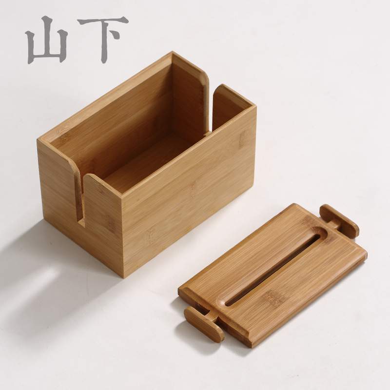 竹制茶室纸巾盒方形创意餐巾纸抽盒原竹家用客厅环保抽纸盒子