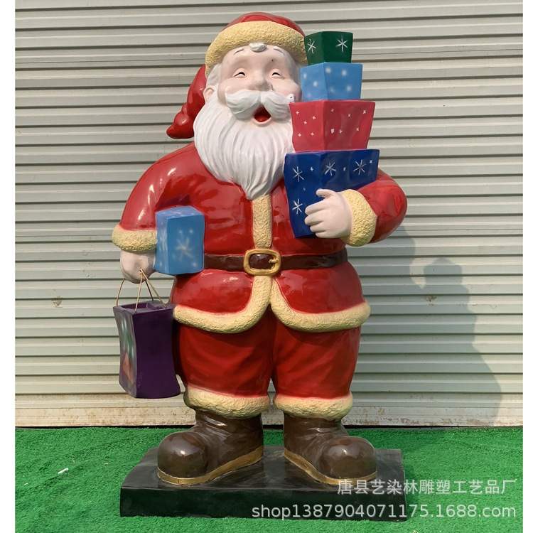供应玻璃钢卡通人物雕塑商场美陈圣诞落地装饰工艺品摆件