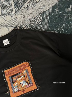 FAX NO. remake 宝可梦 皮卡丘Gameboy卡带 短袖 手工制作 不退换