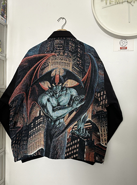 FAX NO.remake恶魔人 大都会 拼接编织 夹克