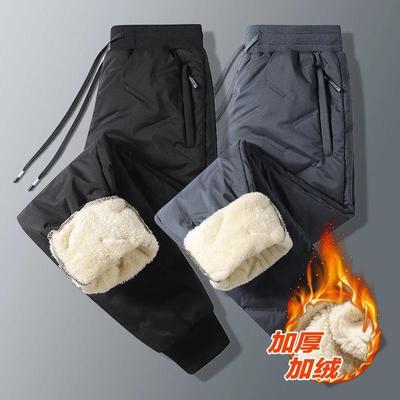 北极星轻奢馆秋冬A季羊羔绒束脚卫裤男士加绒棉裤运动裤子男长裤