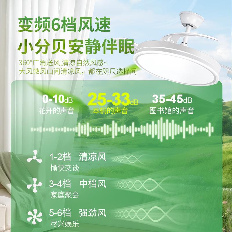 变频风扇灯客厅餐厅卧室吊扇灯年新款中山灯具风扇一体电扇灯