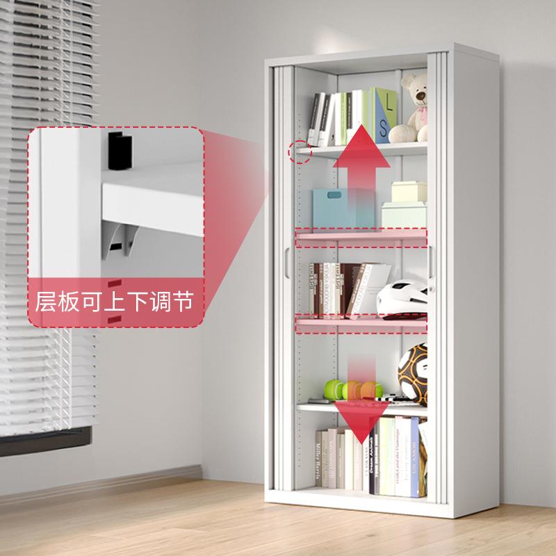 钢制卷门柜推拉卷帘门柜办公文件资料档案柜带锁储物收纳柜拆装