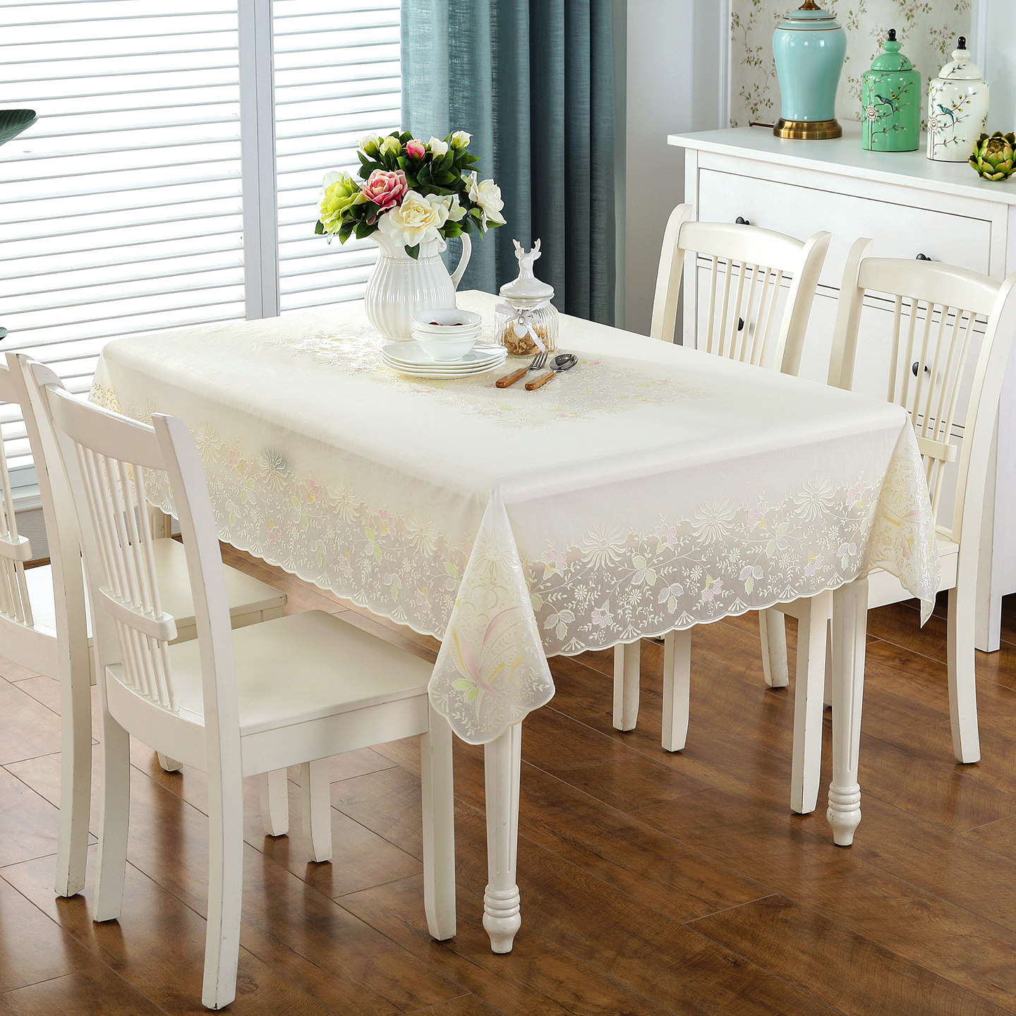 进口pvc桌布防水防油免洗蕾丝餐桌布长方形田园风家用台布盖布,居家布艺,桌布,淘宝优惠券,粉丝福利购,淘宝优惠卷