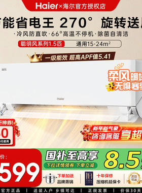 海尔聪明风1.5匹1匹空调一级能效家用变频冷暖卧室挂机瑞熙Z500-1