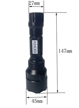 UV-C深紫外线260nm 265nm 263nm 267nm 268nm 0.5W3W5W黑色手电筒