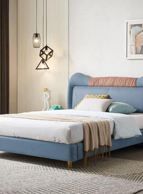 MGCK17儿童床男孩青少年现代简约实木床环保科技布男孩床1.5m男童