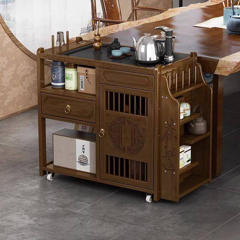 移动茶桌小茶台烧水壶一体家用茶水柜茶车客厅小户型茶几沙发边几