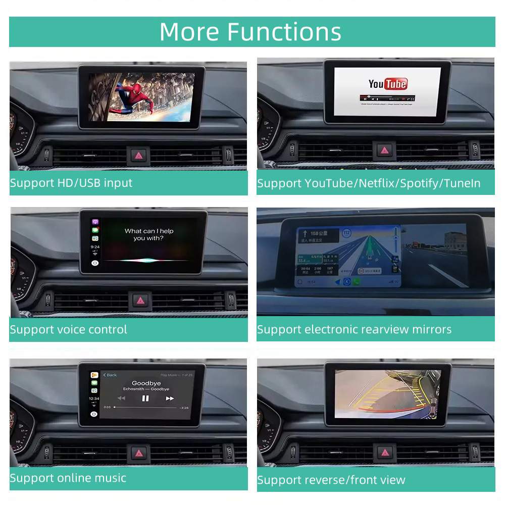 适用Audi B9 支持Hicar/安卓auto/Youtube/无线carplay解码器