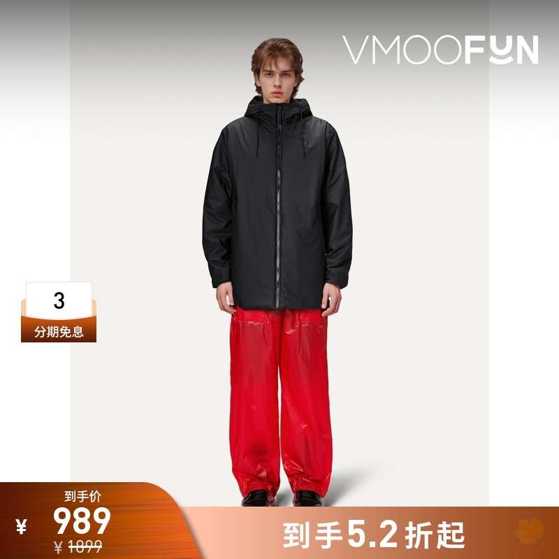 【折扣】Rains 秋冬男女同款黑色宽松连帽外套