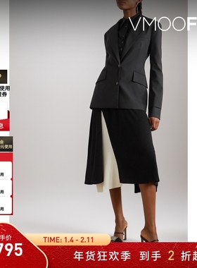 【折扣】A.W.A.K.E. MODE 女露背弹力绵羊毛混纺外套