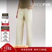 LOW 折扣 CLASSIC女士罗纹针织边饰棉质平纹布直筒裤