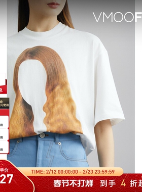 【折扣】Pushbutton 春夏女印花棉质平纹布T恤