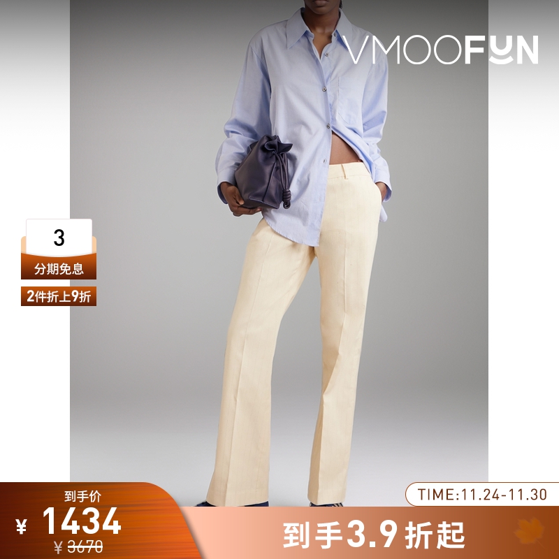 【折扣】Our Legacy 秋冬女细条纹棉质阔腿裤