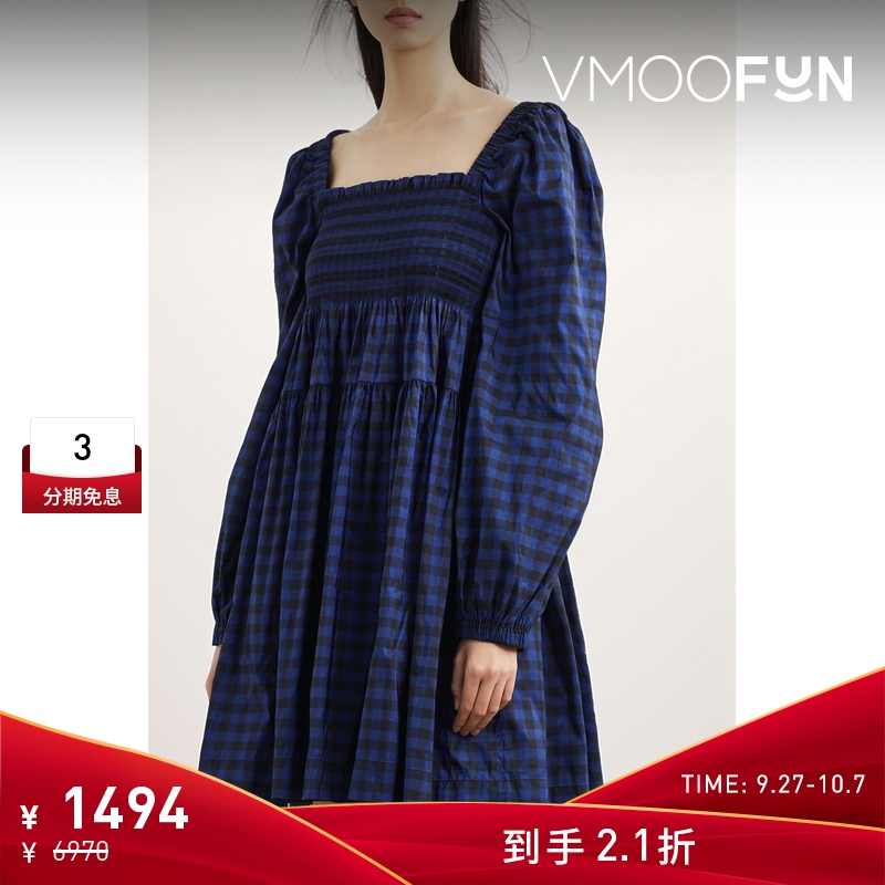 【折扣】Molly Goddard 女士格纹塔夫绸迷你连衣裙