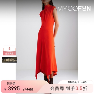 Schouler春夏女士不对称绉纱超长连衣裙 Proenza