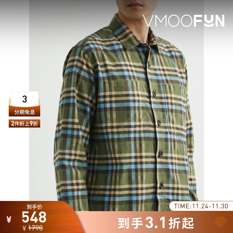 【折扣】Oliver Spencer男宽松格纹棉质衬衫