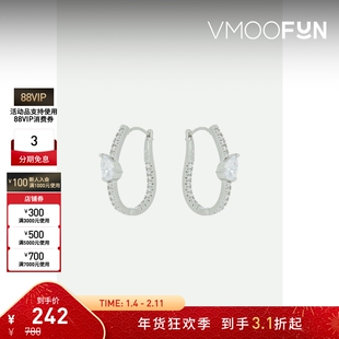 【新年礼物】CZ by Kenneth Jay Lane 女士方晶锆石银色耳环