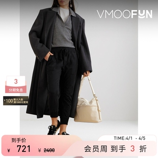 女平纹针织边饰棉质华达呢休闲裤 Perse James