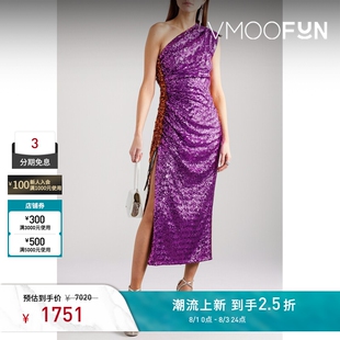 16ARLINGTON 春夏女单肩亮片宴会派对礼服连衣裙