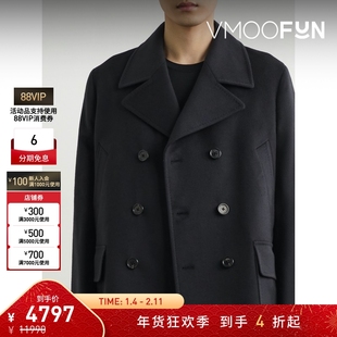 【折扣】Paul Smith 男秋冬宽松双排扣绵羊毛羊绒混纺外套