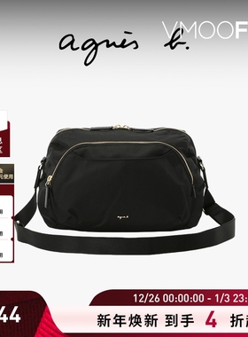 【折扣】agnès b.经典系列尼龙中号单肩包女士手提包休闲斜挎包