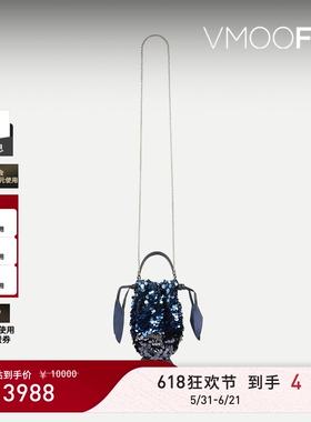 【礼物】Anya Hindmarch 女蓝色带缀饰亮片单肩包