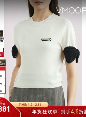 【折扣】Pushbutton 秋冬女蝴蝶结饰针织衫毛衣