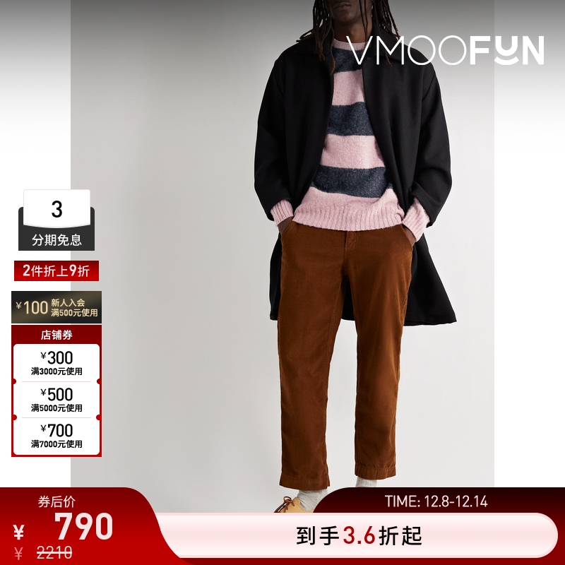 【折扣】YMC 男女同款简约双色条纹绵羊毛毛衣