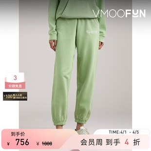 SPORTY RICH 女士印花棉质平纹布运动裤