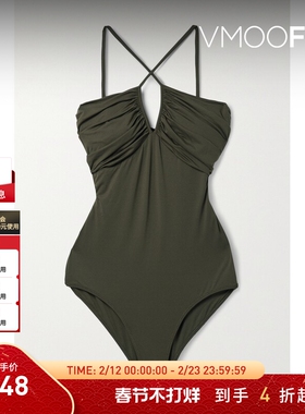 【折扣】GOLDSIGN 女褶饰弹力平纹布连体衣