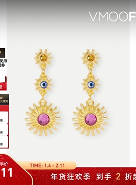 【新年礼物】KENNETH JAY LANE 女玻璃镀金耳环