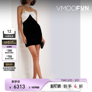 Alessandra Rich女缀饰真丝公爵缎天鹅绒迷你连衣裙