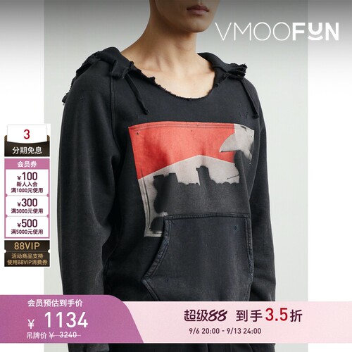 【早秋特惠】1017 ALYX 9SM 秋冬男印花仿旧棉质连帽卫衣