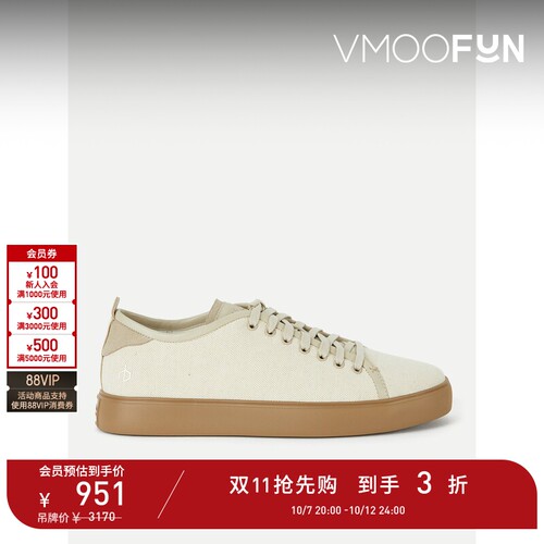 【D11抢先购】Rag＆Bone 男皮革绒面革边饰棉质帆布运动鞋