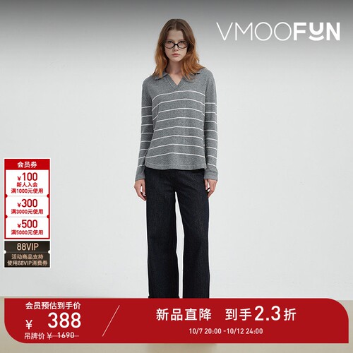 【折扣】Petit Bari 慵懒复古红线翻边阔腿牛仔裤（水洗产品）