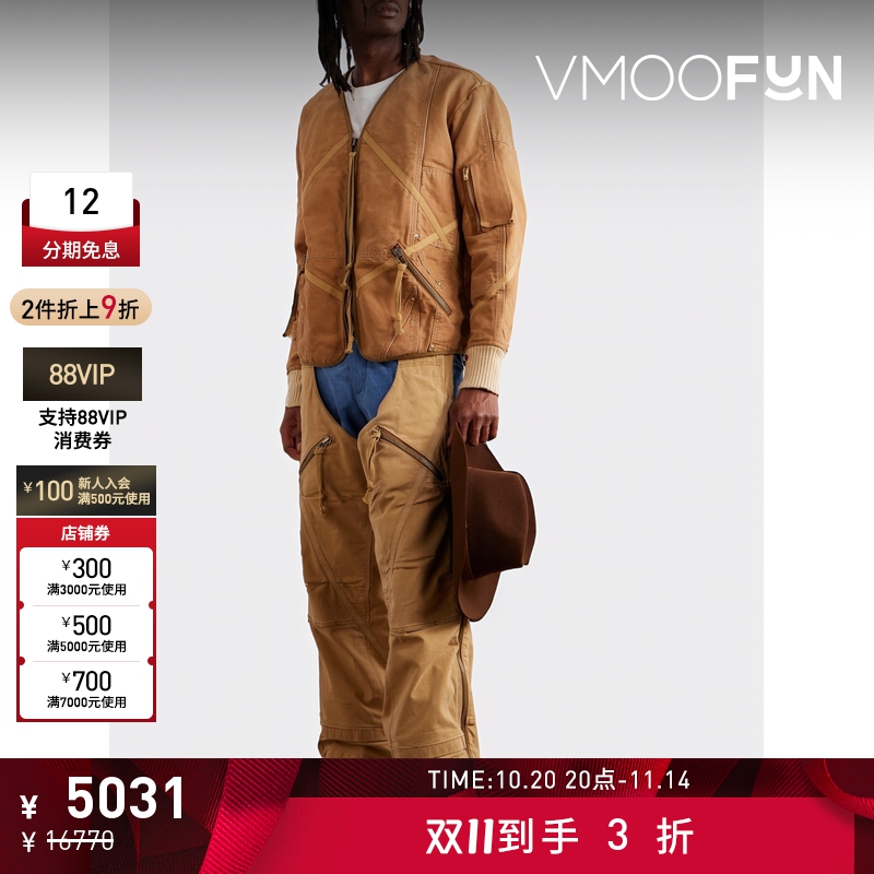 【折扣】GREG LAUREN 男帆布飞行员夹克外套