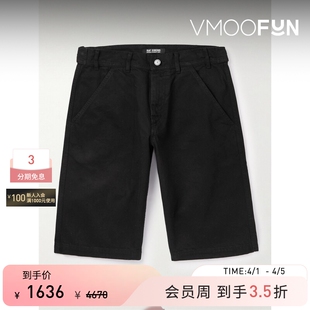 Raf 春夏男直筒皮革边饰牛仔短裤 休闲裤 Simons