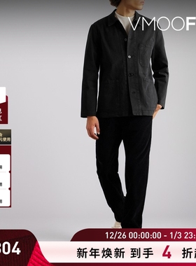 【折扣】Officine Generale 男秋冬黑色休闲衬衫式夹克外套