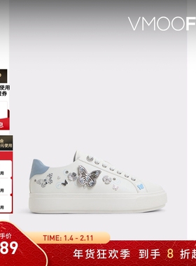 ALDO女士休闲运动鞋2025夏季新款蝴蝶水钻百搭平底透气ASSS25B93